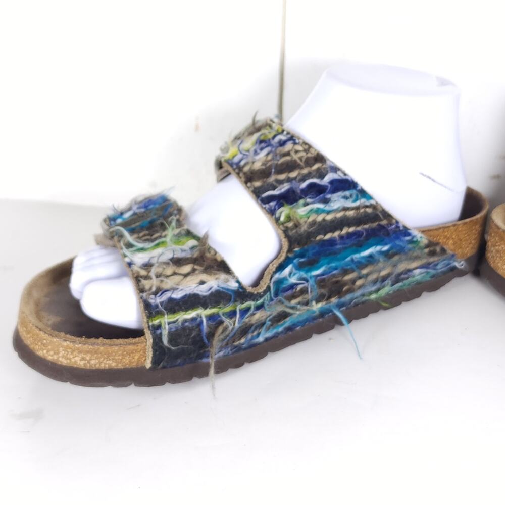 BIRKENSTOCK Women's Arizona 39 US8 Multicolor Suede Wool 2 Straps Slide Sandals - Picture 8 of 16